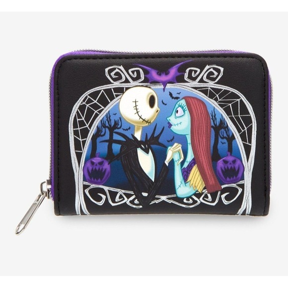 Loungefly Nightmare Before Christmas Jack & Sally Pumpkin Frame Backpack WALLET - Picture 6 of 9